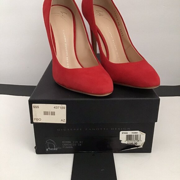 GIUSEPPE ZANOTTI Women's Bimba 110 High-Heel Stiletto Suede Red - Picture 11 of 11